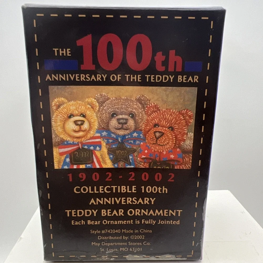 2002 Wish Bear Teddy Bear Ornament 100th Anniversary Jointed Boxed